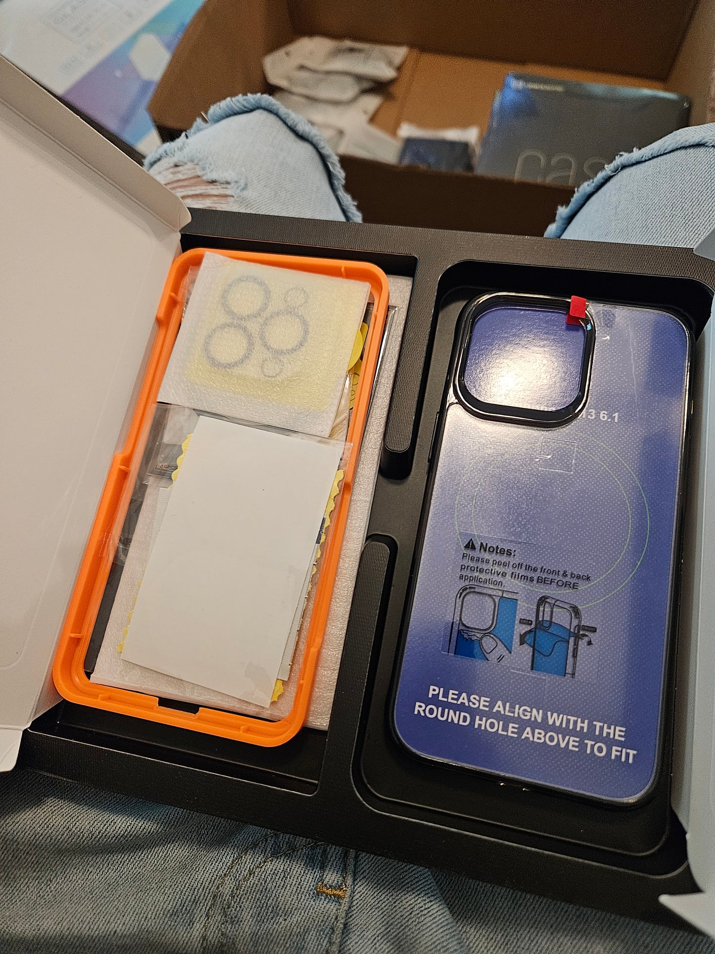 Screen protector kit with case iphone 13 pro