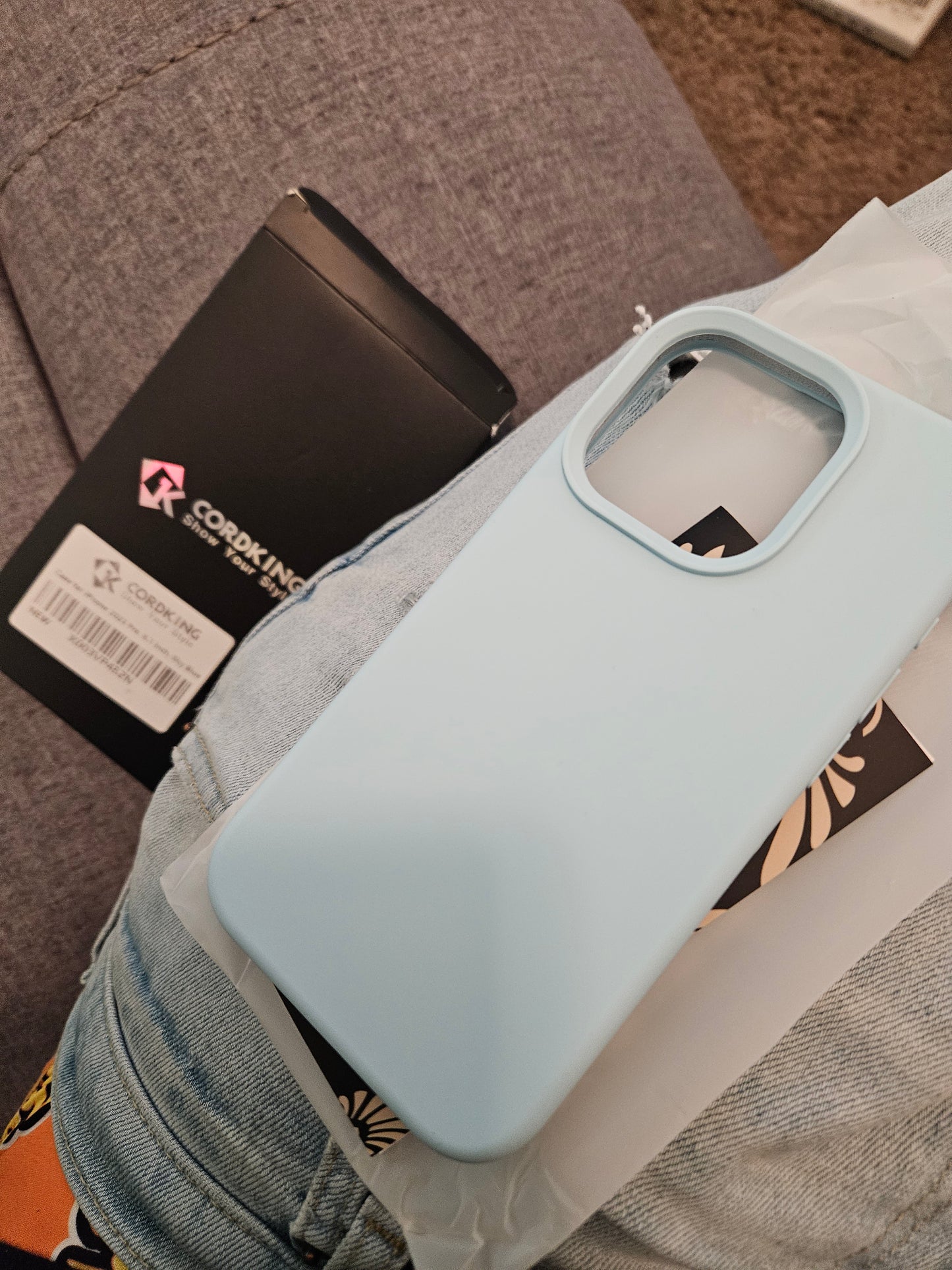 Sky blue iphone 15 pro phone case