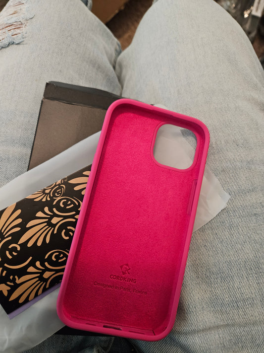 Shocking pink iphone 15 pro case