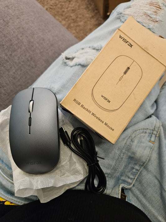 Rgb black backbiting wireless mouse